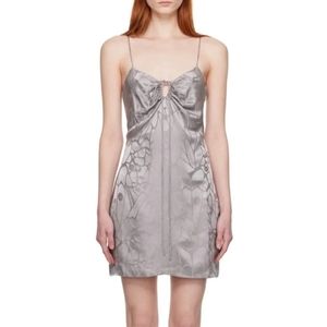 NWT Anine Bing 100% Silk Papillon Minidress in Ash Violet Butterfly Jacquard XS